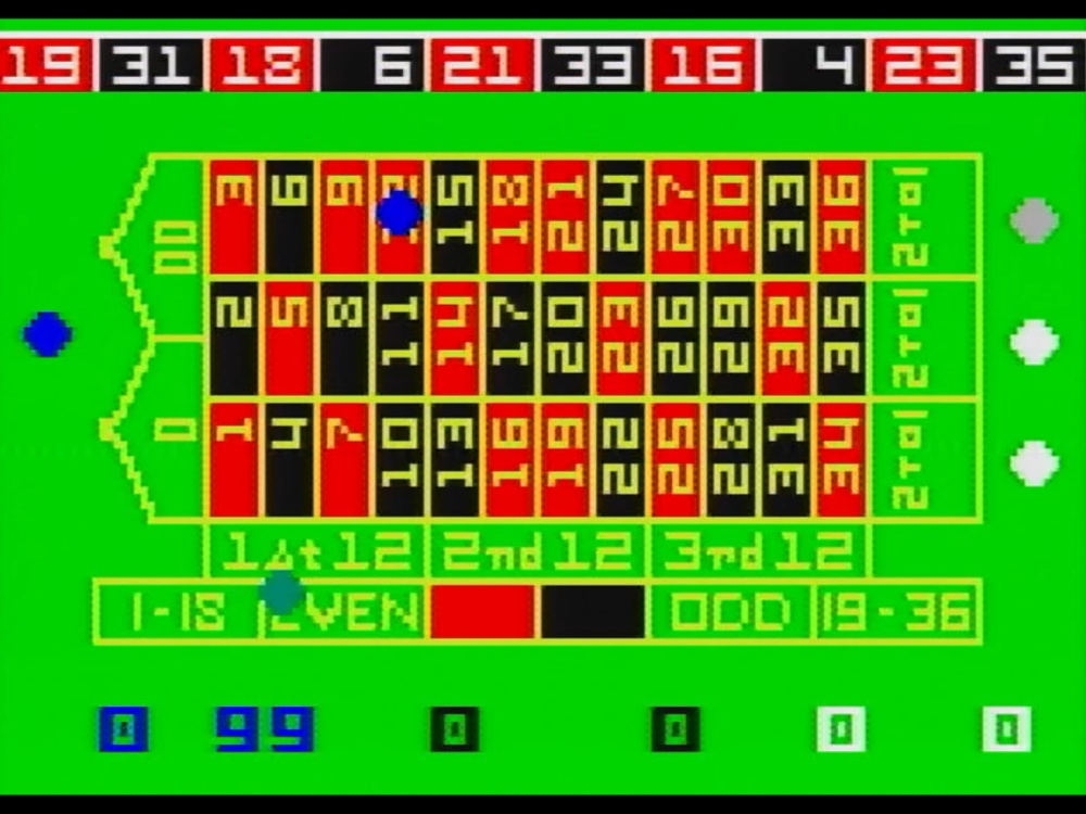 Gameplay of Las Vegas Roulette for Intellivision